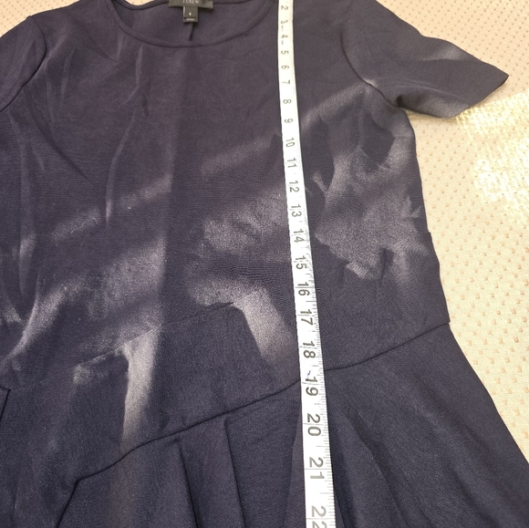 J. Crew Black Fitted Peplum Top Blouse Navy Blue Size Small - Picture 7 of 8